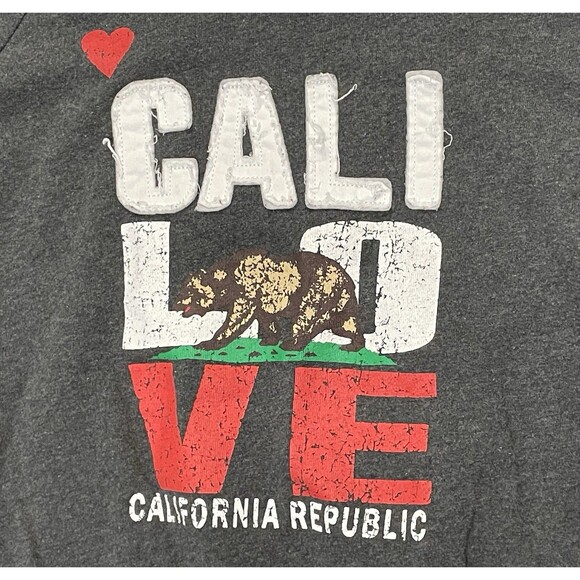 Reflex Cali Love Heritage Sweatshirt Size L Gray California Republic Bear - Picture 2 of 6